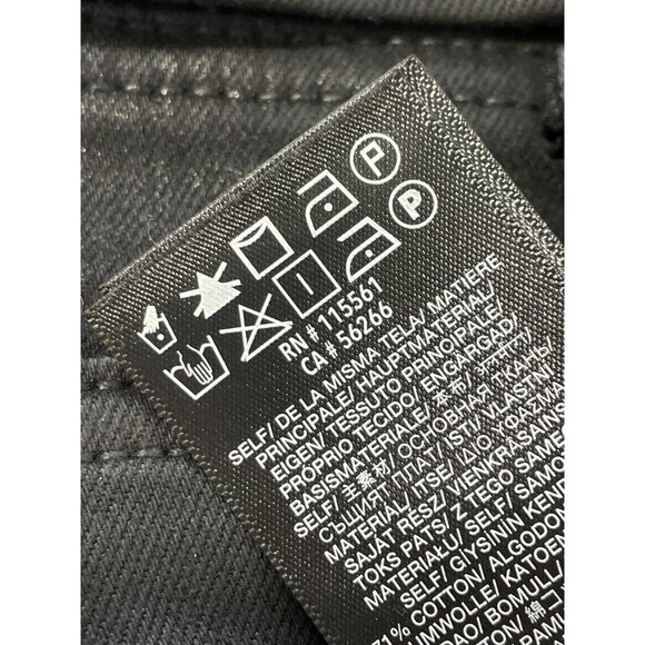 7 For All Mankind Pants Size 27 Darte Coated Boyfriend Jogger Pants Black Grunge - Picture 7 of 11